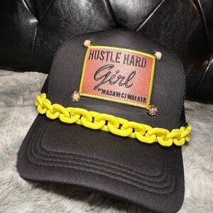 Hustle Hard Girl Black and Yellow Cap